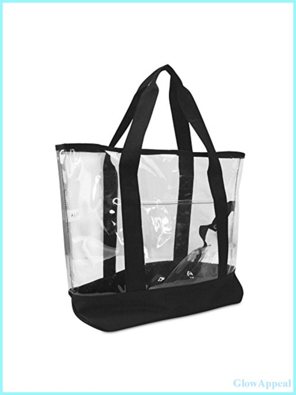 Large Clear PVC Tote Bag with Pouch - Shopping, Beach, Travel